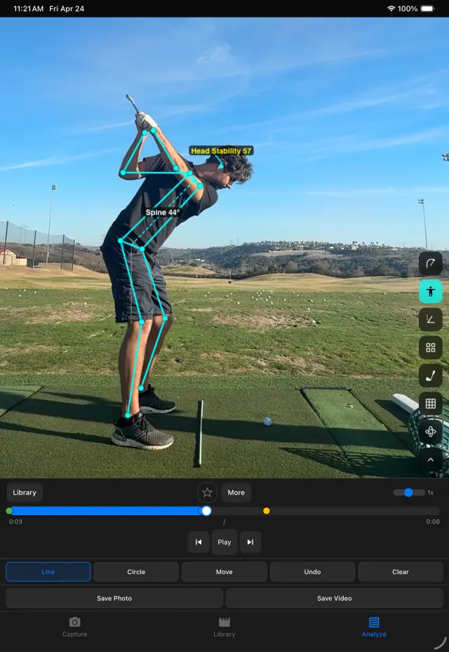 SwingDraw body tracking and head stability on iPad