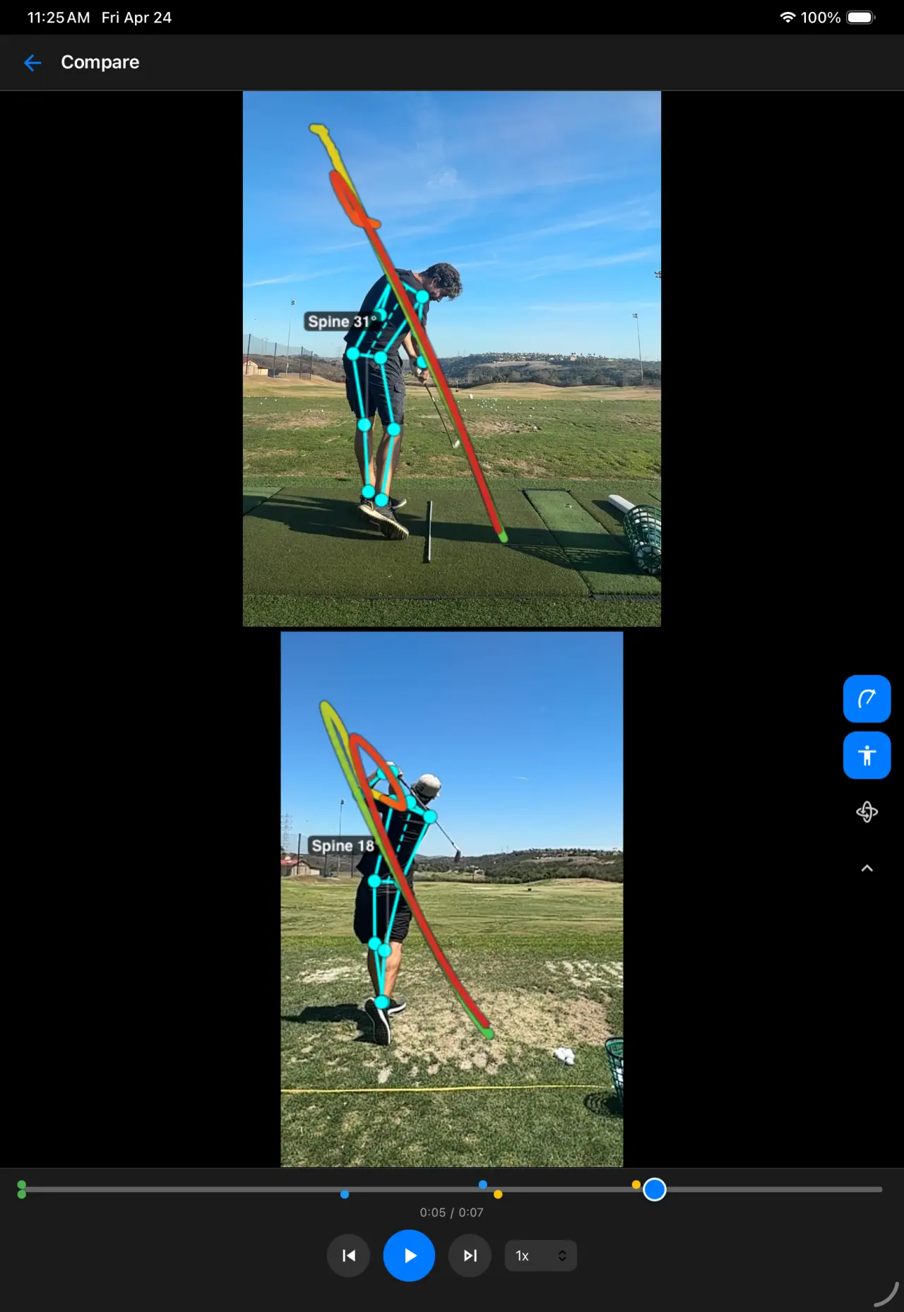 Side-by-side comparison on iPad
