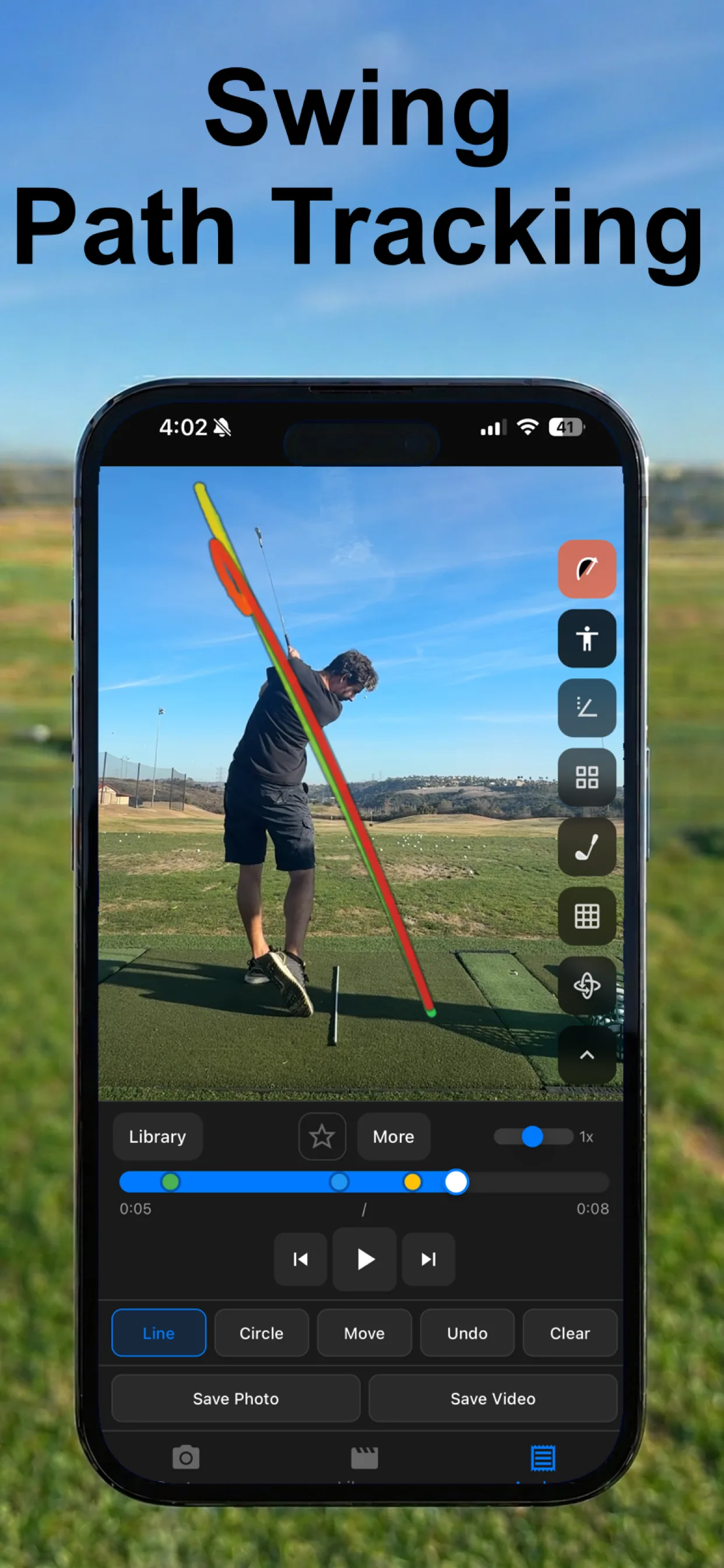 SwingDraw swing path tracking screenshot