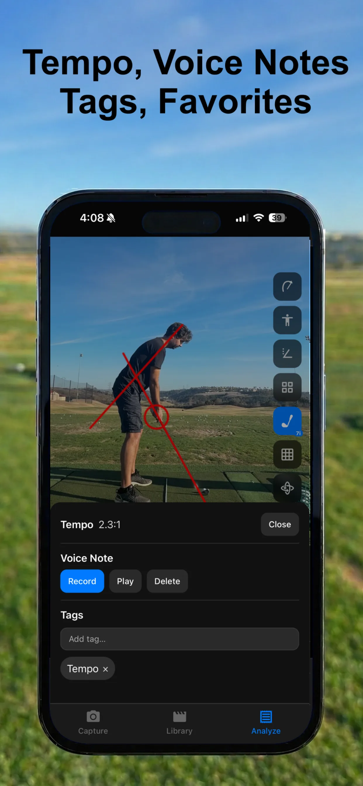 Tempo, voice notes, tags, and favorites in SwingDraw